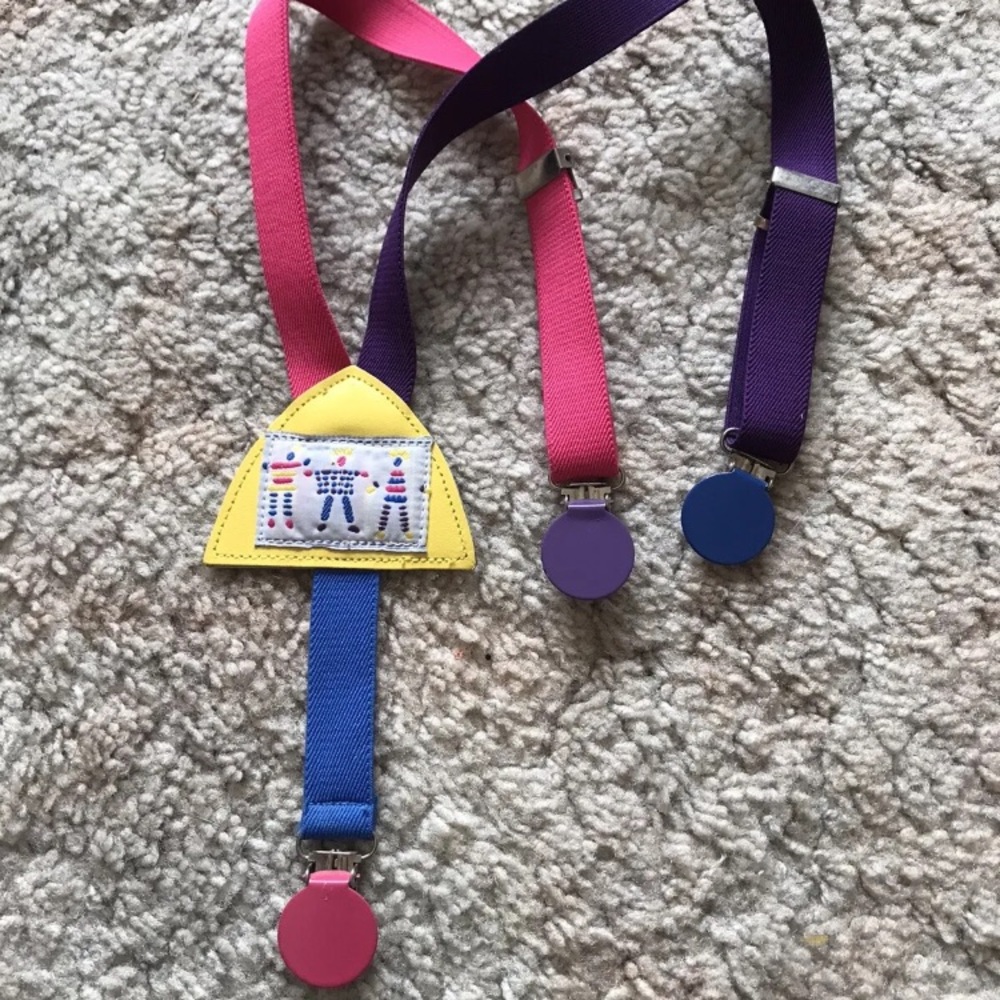 Vintage Kids Suspenders 90s Small